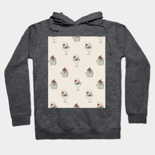 Pattern with line art style desserts Hoodie